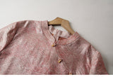 Felicia Dune Blush Jacquard Cheongsam Top