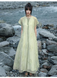 Castle Olive Green Embroidered Cheongsam Dress