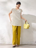 Lilac Beige Embroidered Cheongsam Top