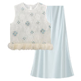 Poppy 2-Piece Embroidered Vest Cheongsam Set
