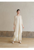 Lila Cloudy Apricot Embroidered Cheongsam Dress