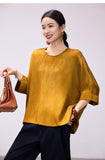 Sura Amber Yellow Relaxed Fit Cheongsam Top