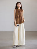Preeminent Golden Brown Sleeveless Vest Cheongsam
