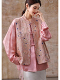 Tulip Lotus Pink Embroidered Cheongsam Vest