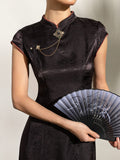 Faye Black Jacquard Cheongsam Dress