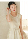 Kaia Cloud Apricot Slim-Fit Cheongsam Dress