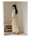 Valentina Warm Sunset Orange Lace Cheongsam Dress