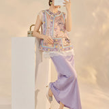 Opulence 2-Piece Embroidered Jacquard Cheongsam Set