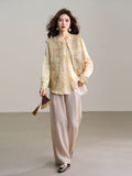 Viviana Apricot Yellow Beaded Embroidered Cheongsam Vest