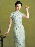 Katerina Notable Blue and White Dress Elegant Cheongsam Qipao