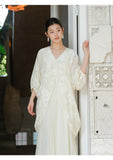 Lea Cloudy Apricot Jacquard Cheongsam Dress