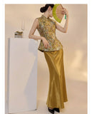 Duchess 2-Piece Jacquard Cheongsam Set