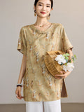 Song Yellow Jacquard Cheongsam Top
