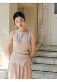 Zephyr 2-Piece Brown Pink Embroidered Cheongsam Top
