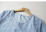 Luster 2-Piece Sky Blue Embroidered Cheongsam Set
