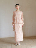 Sage Jubilant Gradient Jacquard Cheongsam Top Loose Fit Qipao