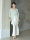 Charm Chic Rayon Jacquard Cheongsam Blouse Bat Sleeve Qipao