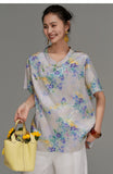 Katerina Floral Polyester Cheongsam Top