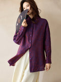 Katrina Dark Night Purple Jacquard Cheongsam Top