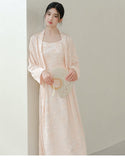 Princess Sonorous Floral Cutout Cheongsam Coat Tie Detail Qipao