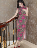 Wilhelma Spring Dawn Print Cotton Cheongsam
