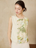 Ximena Ivory Beaded Embroidered Cheongsam Vest