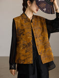 Vina Flower Yellow Jacquard Cheongsam Vest