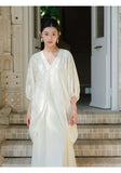 Lea Cloudy Apricot Jacquard Cheongsam Dress