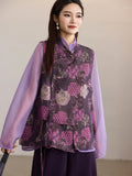 Yasmin Lavender Purple Jacquard Cheongsam Top