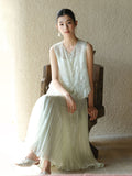 Felicia 2-Piece Silk Embroidered Cheongsam Vest