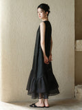 Adeline Black Silk Cheongsam Dress