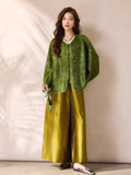 Phoenix Pine Green Jacquard Cheongsam Top