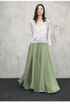 Cecilia Purple Chiffon Gradient Cheongsam Top