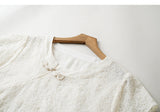 Lilac Beige Embroidered Cheongsam Top