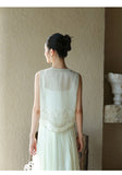 Felicia 2-Piece Silk Embroidered Cheongsam Vest