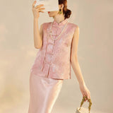 Nina 2-Piece Pink Embroidered Cheongsam Set