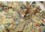 Oleander Flower Yellow Jacquard Cheongsam Dress