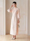 Heloise Cherry Blossom Asymmetrical Cheongsam Dress