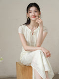 Gwendolyn Jasmine White Embroidered Cheongsam Dress