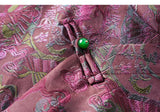 Sage Short Sleeve Purple Brown Cheongsam Top