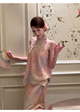 Nina 2-Piece Gradient Lace Embroidered Cheongsam Top