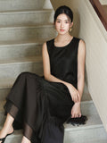 Adeline Black Silk Cheongsam Dress