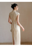 Tara Jinyao Apricot Slim Fit Cheongsam