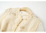 Sky Beige Loose-Fit Cheongsam Top