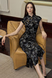 Poinsettia Sumptuous Slim Fit Elegant Cheongsam Qipao Dress