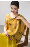 Emmanuelle Flower Yellow Jacquard Cheongsam Top