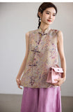 Preeminent Golden Brown Sleeveless Vest Cheongsam