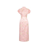 Willa Black Jacquard Embroidered Cheongsam Dress