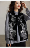Ursula Black Sequin Embroidered Vest Cheongsam