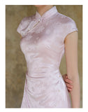 Xiaowen Moon Purple Satin Cheongsam Dress